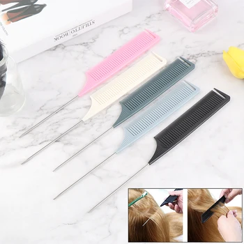 

Professional Heat Resistant Salon Black Metal Pin Tail Antistatic Comb Hard Carbon Cutting Comb Hair Trimmer Brushes
