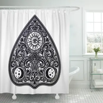 

Vintage Magic Ouija Board Oracle Antique Boho Chic Halloween Shower Curtain Waterproof 60 x 72 inches Set with Hooks