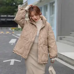2021 90% White Duck Down Thin Warm Jacket Women Fashion Winter Down Jacket Women New Casual Loose Harajuku Jacket Coat H2569
