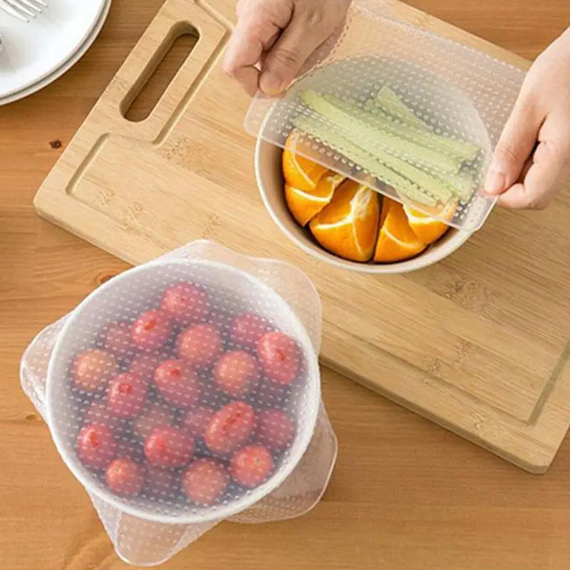 Silicone Bowl Wrap Reusable Food Fruit Sealing Film Environmental Kitchen Stuff