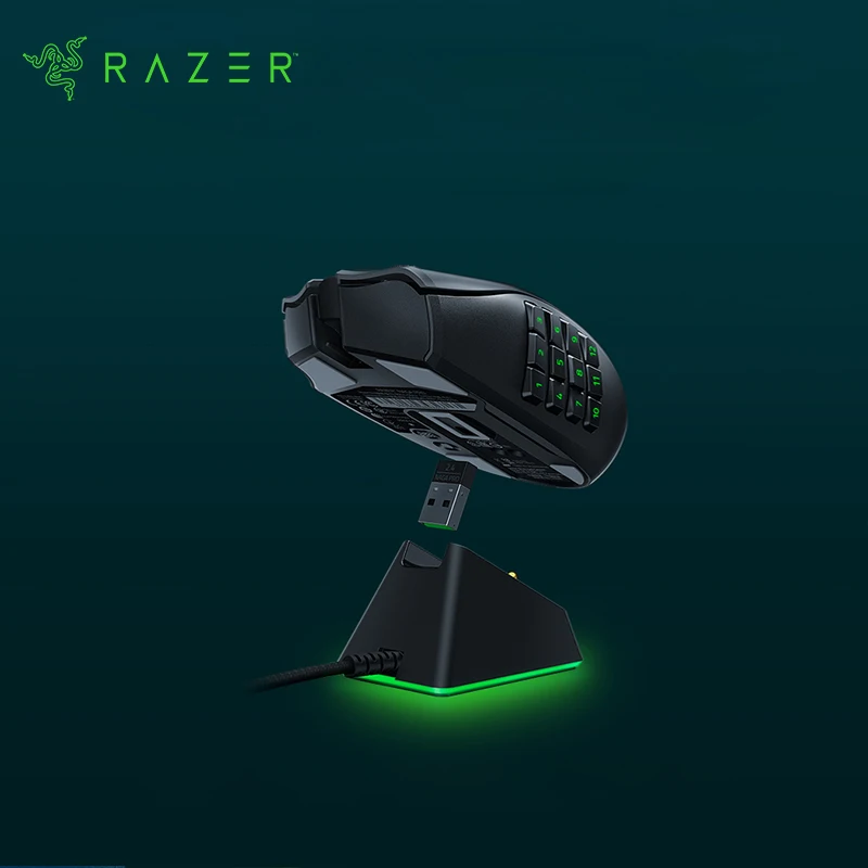 Razer Mouse Chroma Dock Dock Doca Magnética com Status de Carga Iluminação Rgb Cromada Pés Gecko Antiderrapantes - Imagem 3