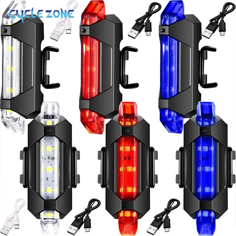 BicycleRearLEDLightHandlebarBikeFlashlightUSBRechargeable