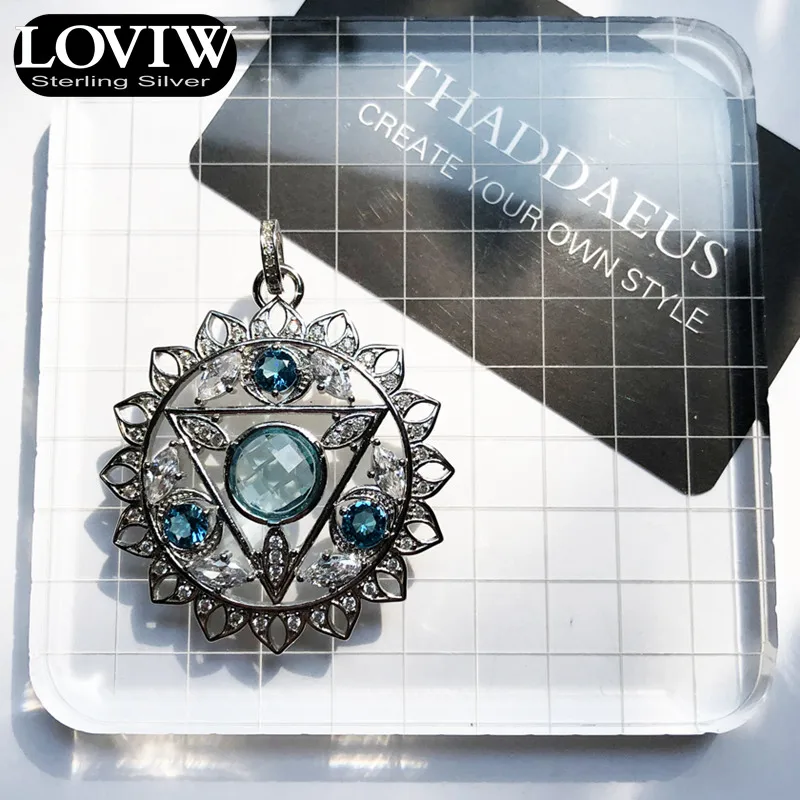 Кулон ГОРЛОВАЯ ЧАКРА, синий, Фирменная Новинка Модные украшения Thomas SABOR Стиль Цепочки и ожерелья Аксессуары подарок для женщин и девушек, заменитель мужчины