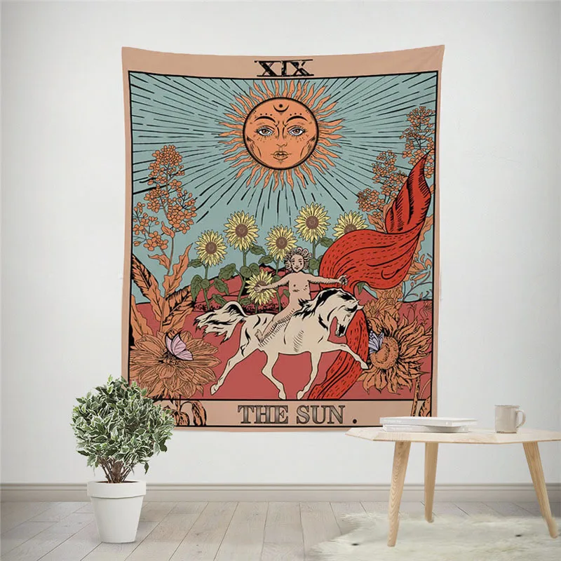 

Europe Divination India Mandala Tapestry Wall Hanging Polyester Hippie Boho Decor Carpet Night Moon Star Mandala Wall Carpet