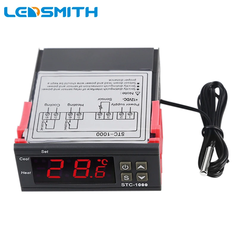 

STC-1000 STC 1000 Digital Thermostat Temperature Controller Thermoregulator for Incubator Two Relay 10A Heating Cooling Switch
