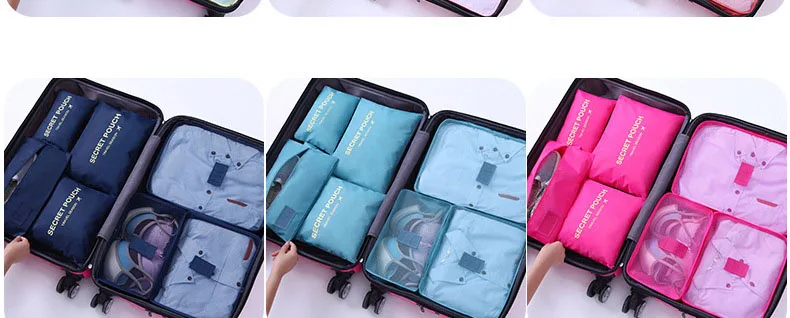 PLEEGA 7 шт./компл. багаж для путешествия Органайзер сумка Водонепроницаемый женские Костюмы косметический организовать хранения посылка аксессуары для путешествий
