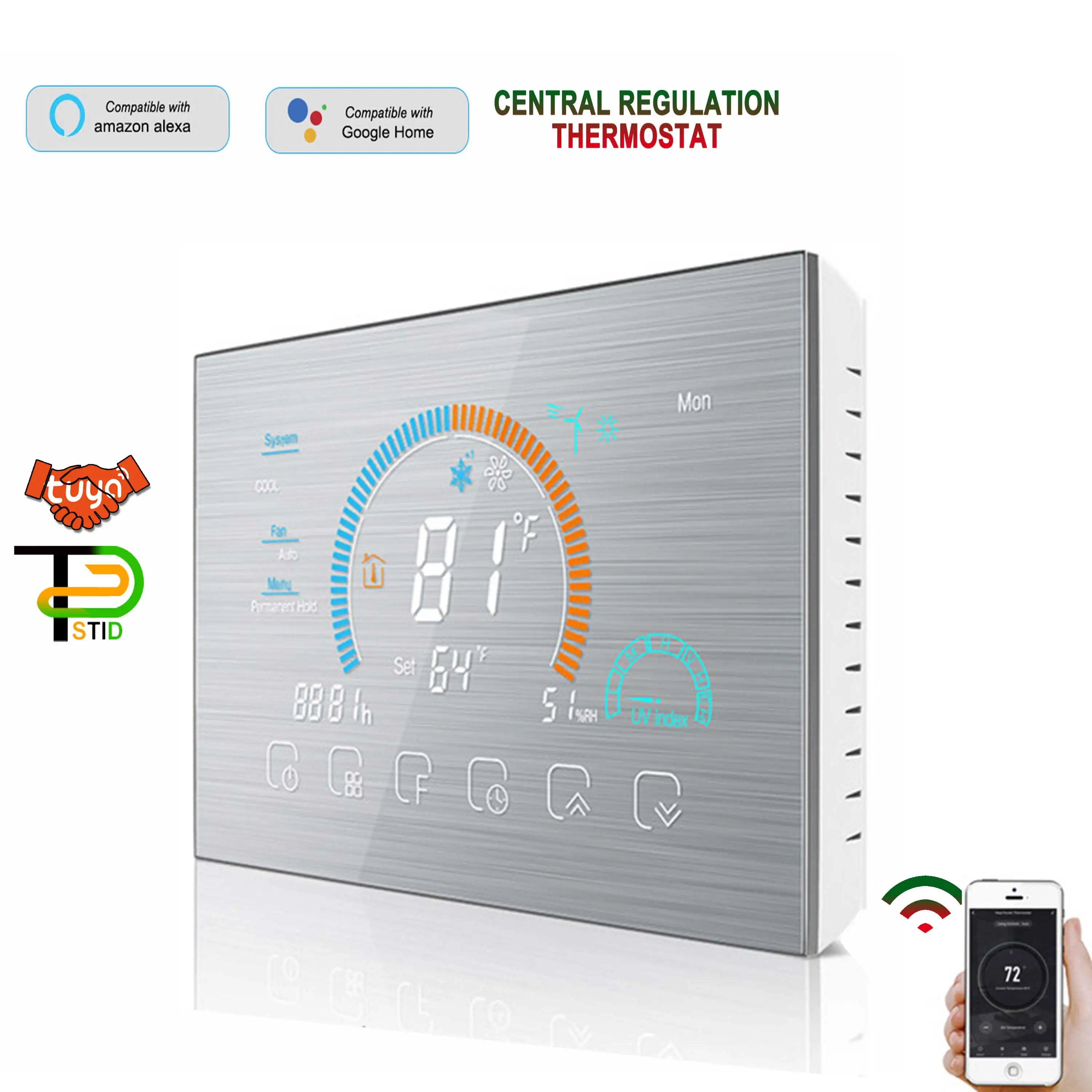 TUYA WIFI Central Heating Pump 45 Degree Thermostat 24V for Air Source  Water Heater Smart google Home - AliExpress