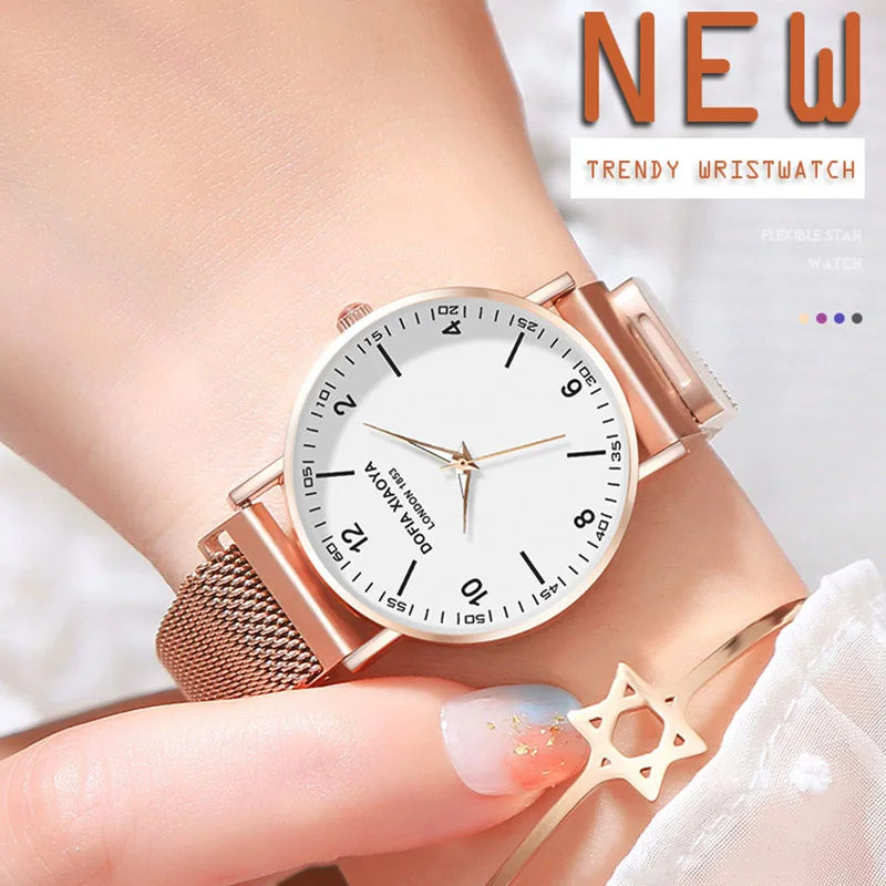 

Relogio feminino Waterproof Women Dress Watch Elegant Milan Mesh Strap Magnetic Wristwatch Fashion Quartz Clock reloj mujer New