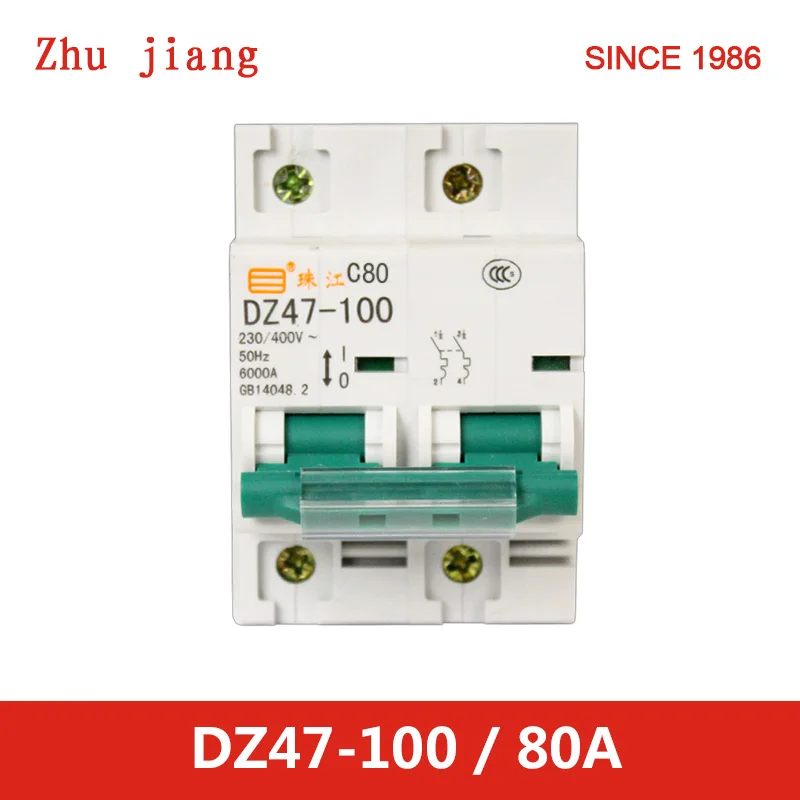 

C type Miniature Circuit Breaker MCB DZ47-100A 2P