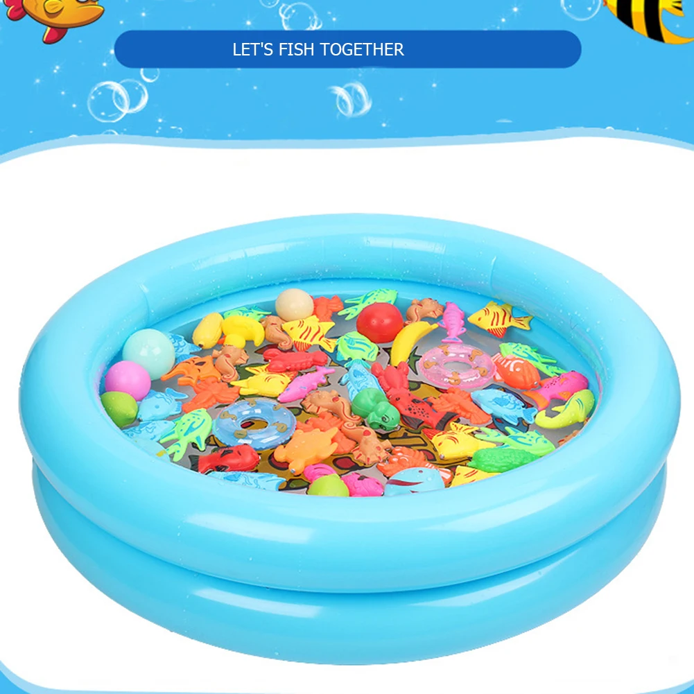

Children Boy Girl Fishing Toy Set Suit Magnetic Play Water Baby 3D Fish Pool Outdoor Toys Fish Square Gift For Kids
