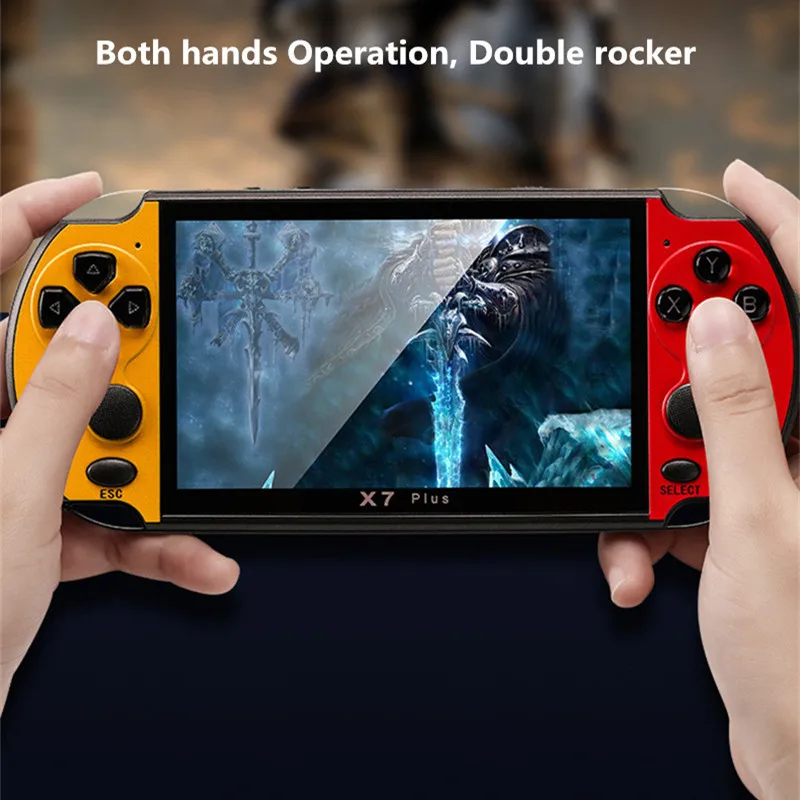 X7-Plus, портативный игровой плеер, 5,1 дюймов, HD экран, портативная игровая консоль, мульти симуляторы, фильмы, двойная рокер, видео камера, MP5