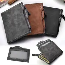 Мужской кожаный деловой мягкий кошелек с отделением для монет, кредитный держатель для карт, кошелек на молнии