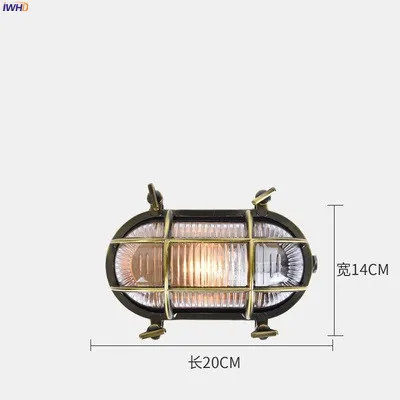 IWHD Лофт промышленный открытый светильник-бра настенный балкон сад водонепроницаемый IP44 светодиодный настенный светильник наружное освещение - Испускаемый цвет: Outdoor