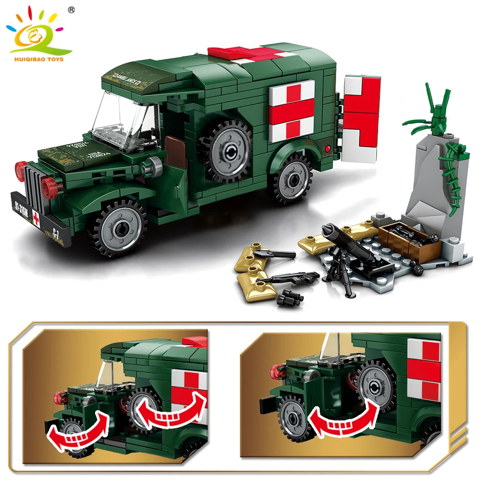 

262Pcs Military Rescue Car City Rescue Toys Building Blocks Legoing Ambulance Enlighten Figures Bricks Toys For Children