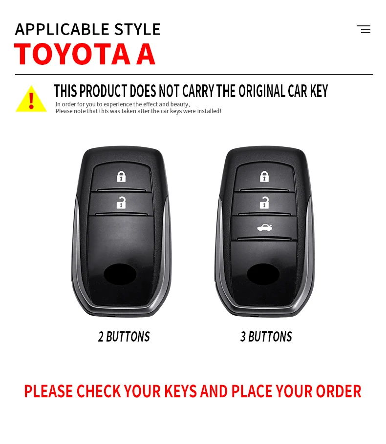 2021 nuova copertura della cassa chiave dell'automobile per Toyota Chr Rav4 Auris Avensis Prius Aygo Camry Corolla Land Cruiser 200 Prado Crown Keychain - H1884164f26a444cab6af622d1f712c2ci