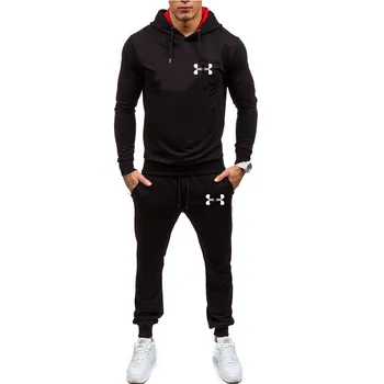 

2019 NEW Men's Casual Tide Brand Print Sports Hoodie Set + Pants Sportswear Sportswear Hooded and Pants Set