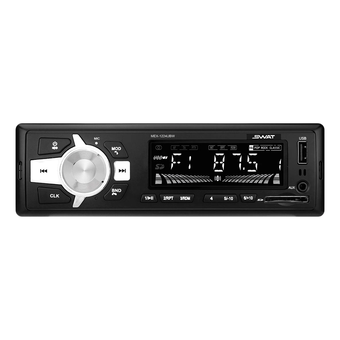 Head unit SWAT mex-1224ubw/24V (panel is non-removable white buttons lighting USB SD card AUX connector 18 F memory | Автомобили и