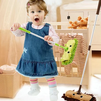 

Baby Mini House Sweeping Mop Superfine Fiber Floor Mop Adjustable Floor Cleaning Brush Mini Dust Brush Household Cleaning Tools