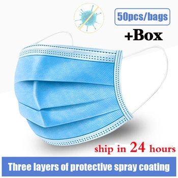 

10-100 Pcs Disposable Face Mouth Dust Mask 3 Layers Filter Breathable Earloop Non Woven Dustproof Mouth Mask Fast Shipping