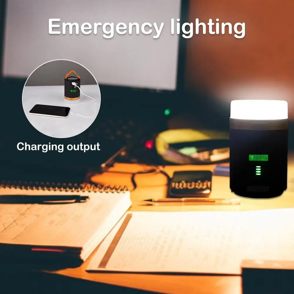 Camping Light Waterproof IPX6 Tent Lamp Portable Lantern LED Night Light Remote Control Working Built-in Recharge Battery