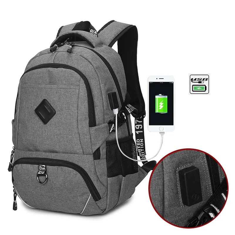 

30L Men Waterproof Backpacks USB Charging Knapsack Man Travel Sports Bags Backpack Casual Computer Backpack For Students Boy