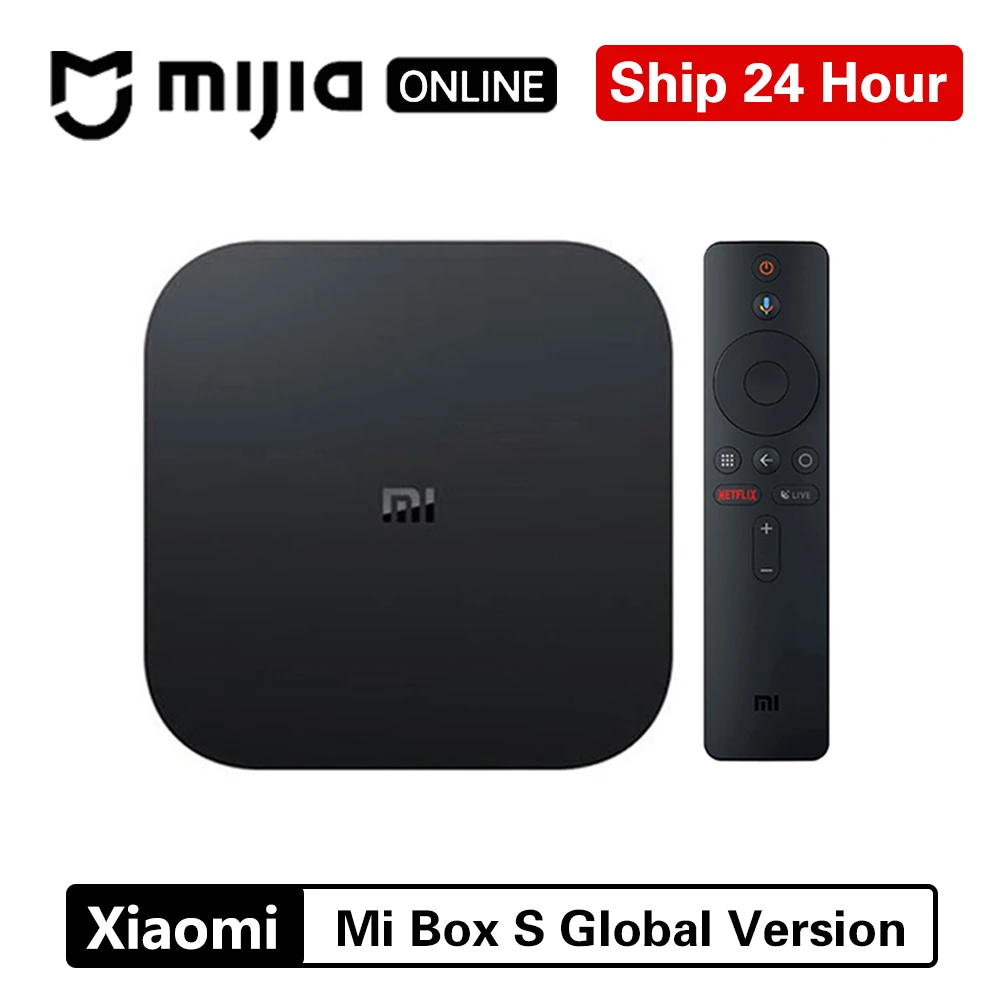 Глобальная версия Xiaomi Mi Box S 4K HDR Android потоковый медиаплеер и Google Cast Netflix IPTV