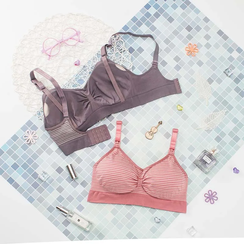 Maternity Clothes Nursing Bra Without Underwire Breastfeeding Bras Pregnancy Pregnant Woman Lactating Underwear Seamless Bra 5