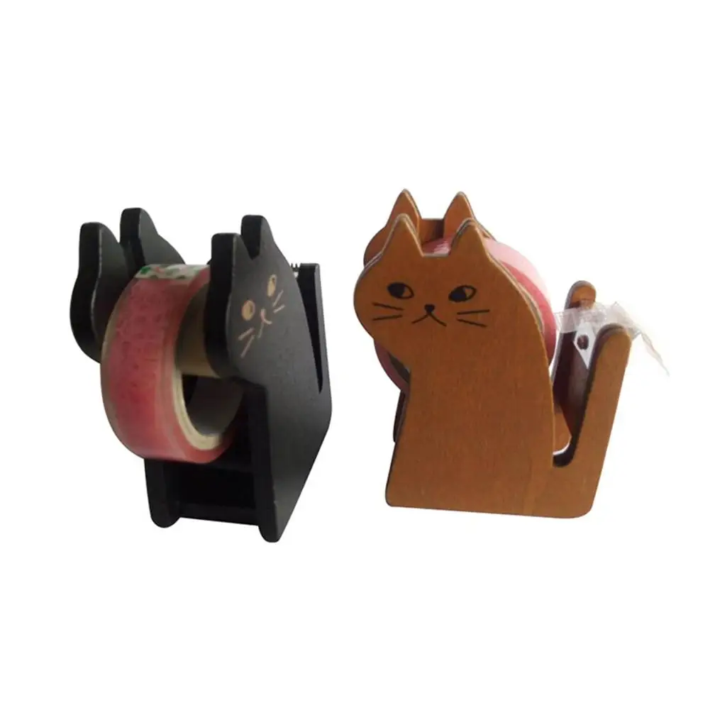 Деревянный Портативный Catss ролик держатель ленты диспенсер упаковки уплотнения резак инструмент