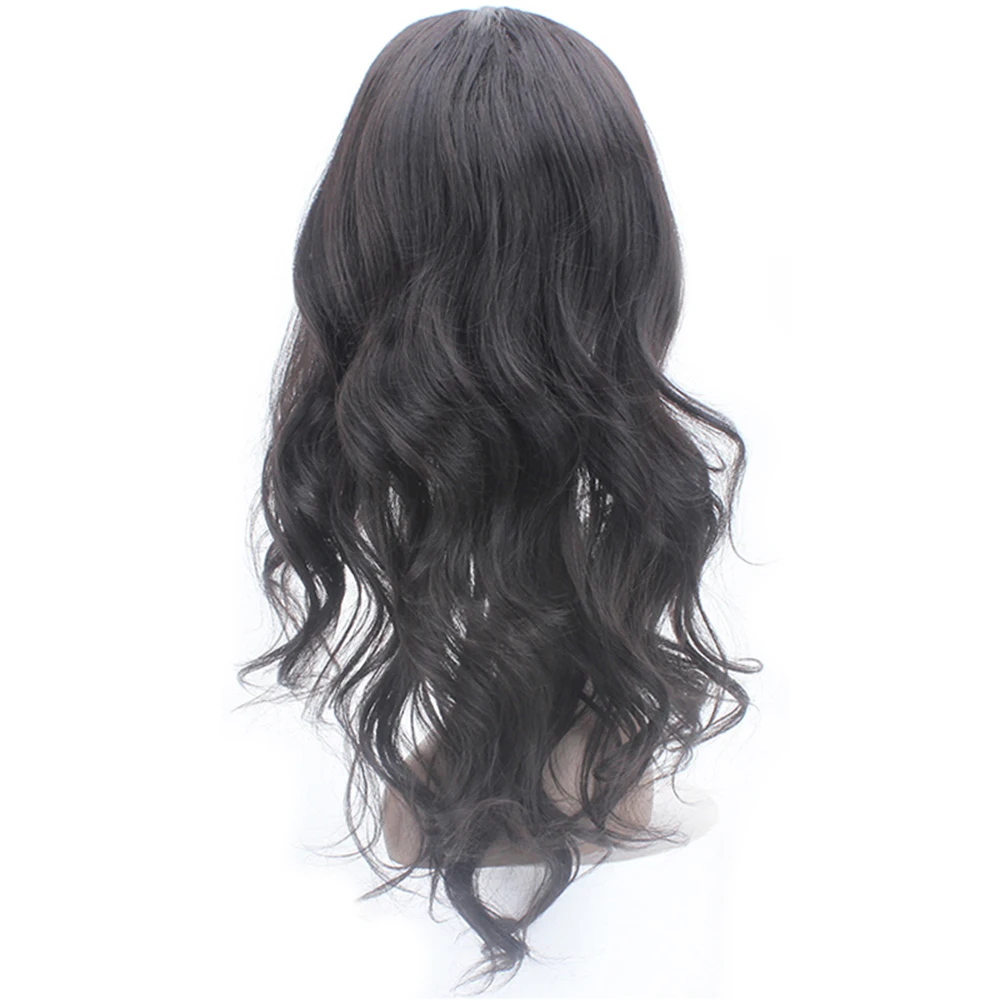Длинные волнистые синтетические волосы на кружеве парики для черных женщин X-TRESS темно-коричневого цвета термостойкие волокна трендовые кружева парик часть