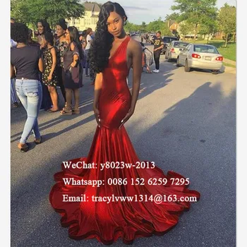 

Red Mermaid Prom Dresses 2020 Long Chapel Train African Women Sexy Backless Halter Formal Evening Dress Vestido De Festa
