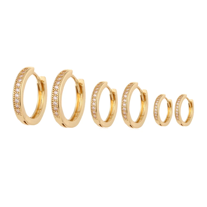 CRMYA Gold Silver Filled Several Sizes Hoop Earring CZ Zircon Heart Higgle Earrings For Women Jewelry Wholesale Aretes De Mujer