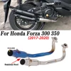 For Honda Forza 300 350 2018 2019 Motorcycle Exhaust Front Link Pipe Stainless Steel Escape Moto Modified Muffler 51mm Mid Tube
