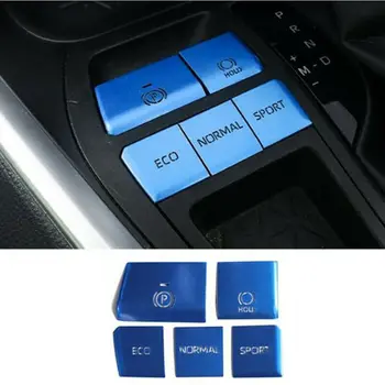

5X Aluminum Car Inner Gear Shift Box Panel Sticker Trim For Toyota RAV4 2019 2020 Gear Shift Panel Stickers