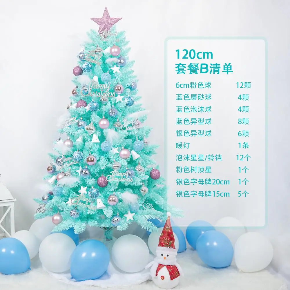 Синяя Рождественская елка с декоративными аксессуарами декор для рождественской елки 120 см/4 фута - Цвет: 120cm  Decor B