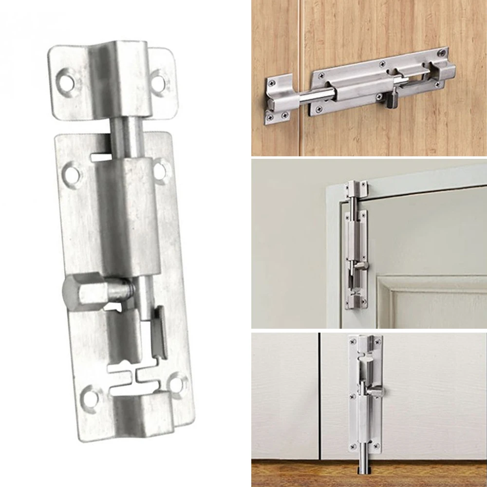 Hot 1.5/2/3/4 Inch Door Lock Slide Bolt Stainless Steel Door Latch Bolt Latch for Bathroom Bedroom Safety Lock Home Decoration