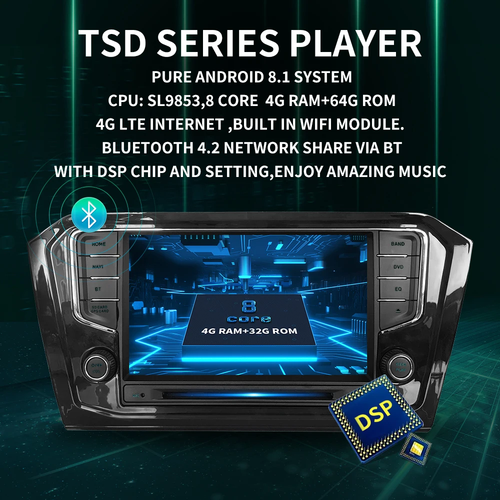 Clearance IPS  touch screen DSP Android 9.0 2 DIN 4g Lte radio For TOYOTA Land Cruiser 2015-2017 years GPS DVD player stereo navigation 5