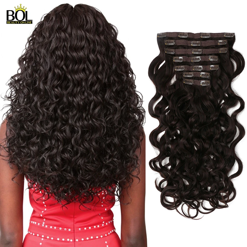 BOL-Extensões de cabelo sintético para mulheres, onda