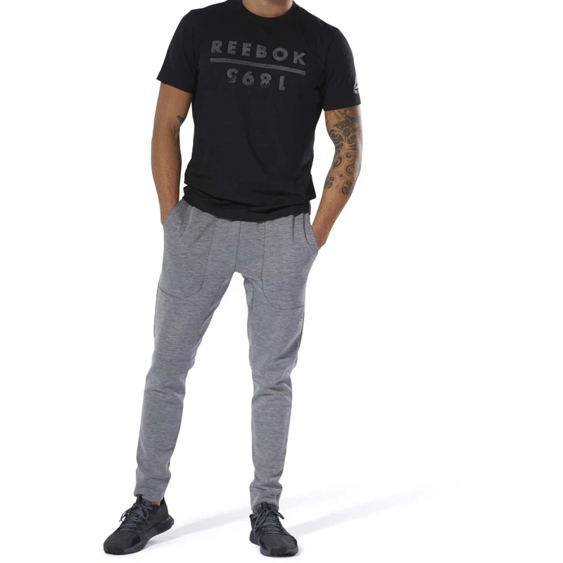 Мужские брюки Reebok Workout Mélange Doubleknit Open Hem DU2205|Штаны для тренировок и упражнений| |