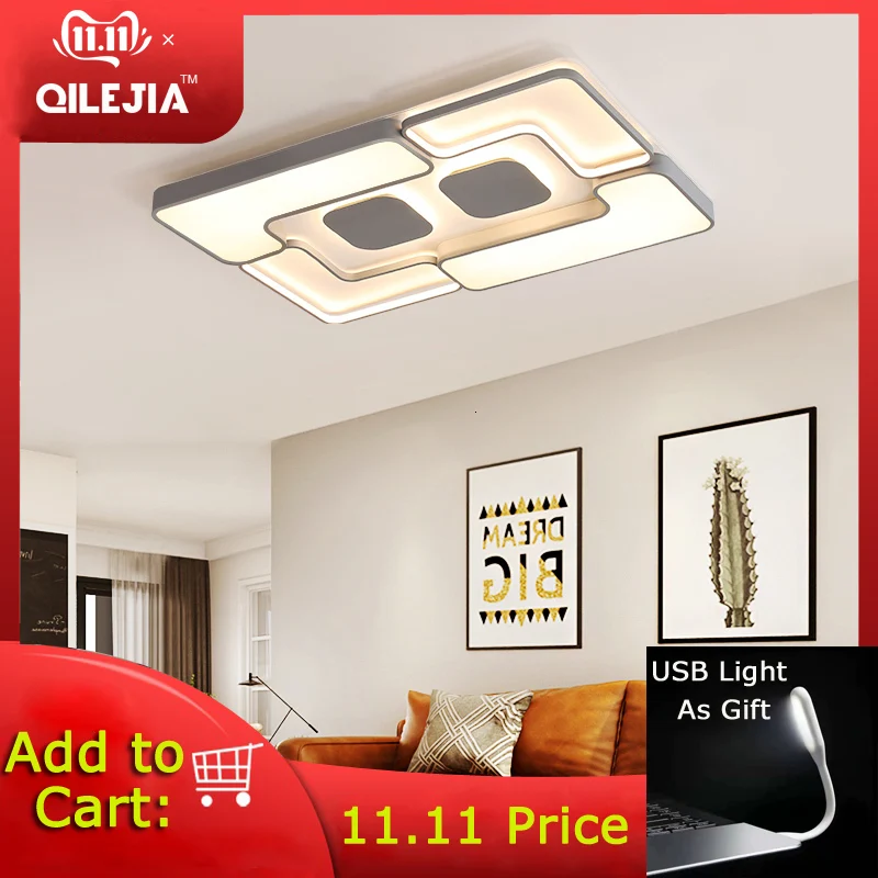 Светодиодные потолочные светильники для гостиной luminaria Led освещение для спальной дома Dec потолочный светильник AC90-265v белый/серый корпус