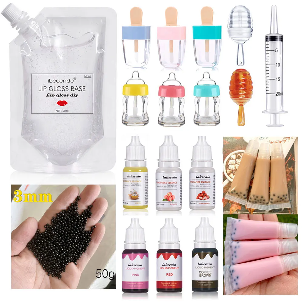 Lip Gloss Diy Boba Bubble Tea Moisturizing Lipgloss Making Material Kit