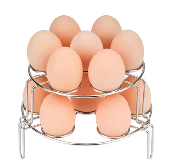 

Stainless steel steamer thickened double layer egg rack multifunctional high leg egg rack