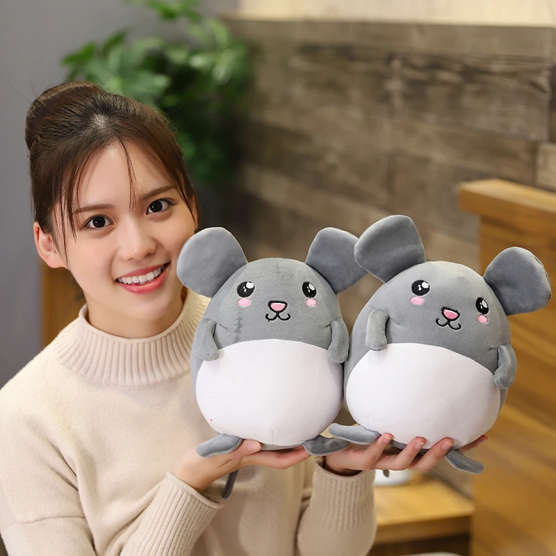 

Hot Nice 35-55CM Lovely Grey Rat Pillow Stuffed Animal Plush Toys For Girls Children Boys Toys Cute Mouse Dolls Birthday Gifts