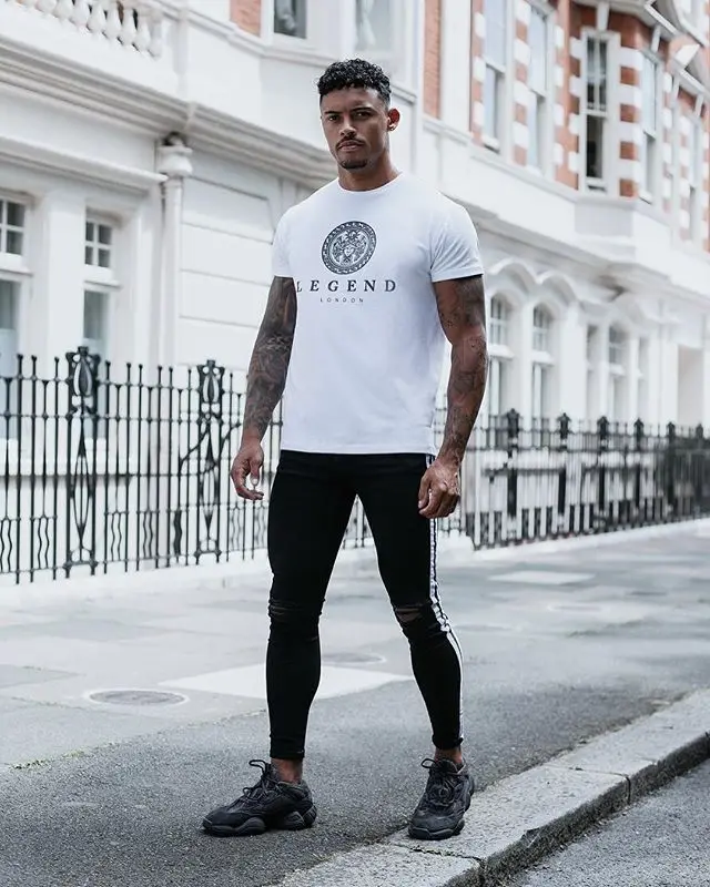 

2019 New Style Sports Short Sleeve Muscle Fitness Brothers MEN'S T-shirts Crew Neck Cotton Running Gym Short Sleeve