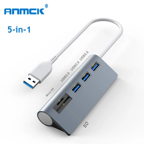 Anmck usb porta hub adaptador acessórios do computador usb 2.0 sd leitor de cartão docking station para laptops macbook pro/ar usb c hub