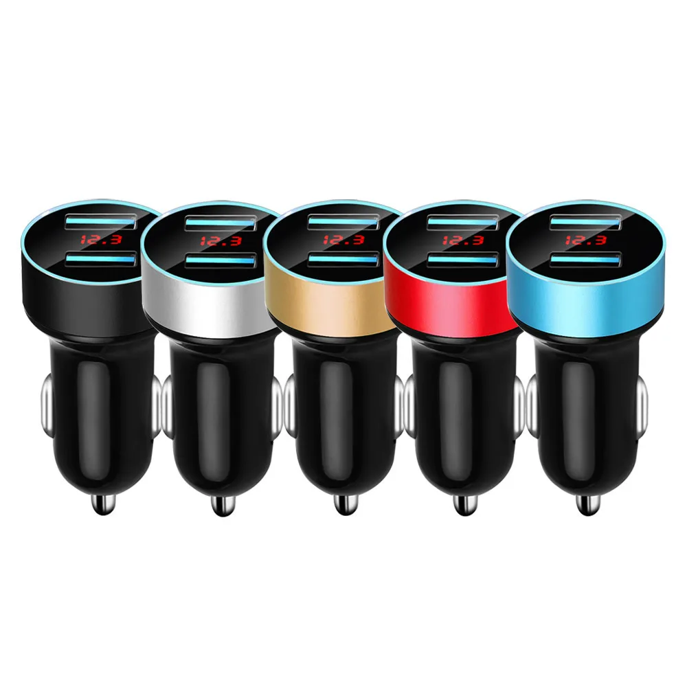2 Ports USB Car Charger 5V 3.1A LCD Display Cigarette Socket Lighter For iPhone Xiaomi Samsung Huawei Phone Fast Charging | Мобильные