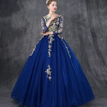Новинка, роскошные кружевные вечерние платья с длинным рукавом, 15 Anos, винтажные пышные бальные платья, 4 цвета, бальные платья