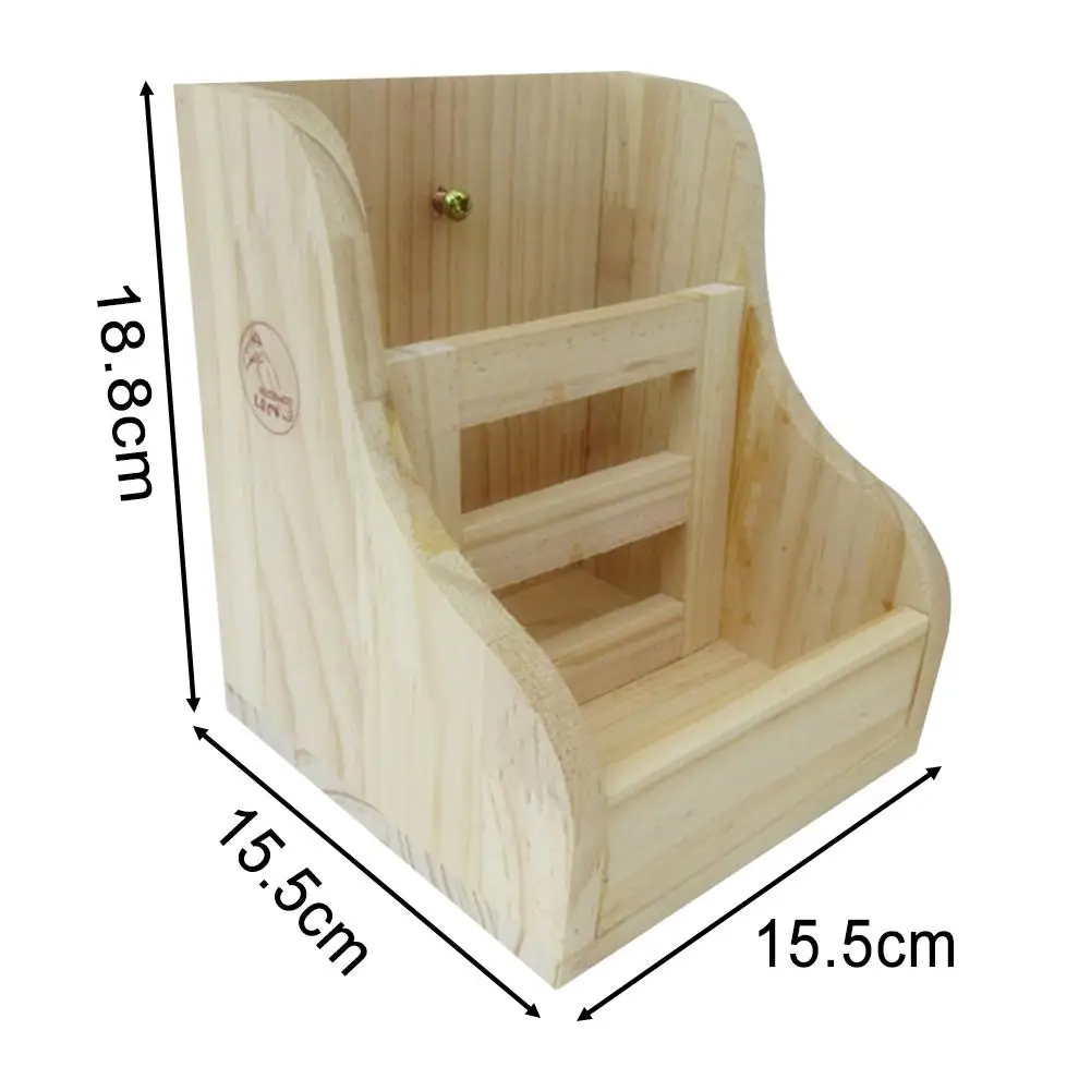 Natural Pine Hay Feeder Rabbit 2 In 1 Wooden Straw Frame Food Bowl