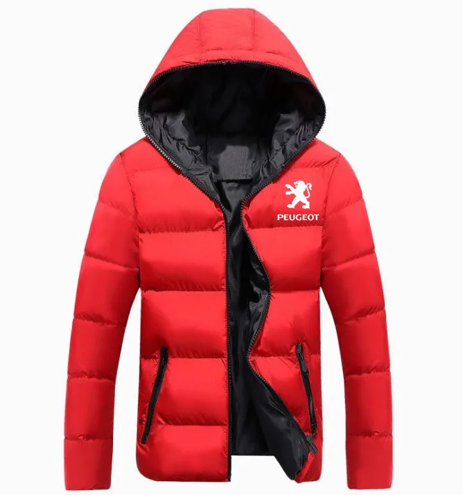 Зимняя Корейская новая куртка-пуховик с принтом Пежо, утепленные пальто, одежда, мужские повседневные куртки