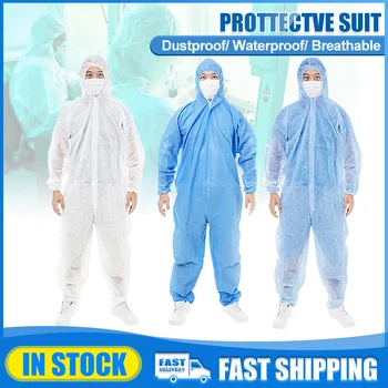 

Disposable Isolation Suit Waterproof Anti-splash Chemical Protective Coverall Antibacterial Anti Spray Dust Safety Workwear