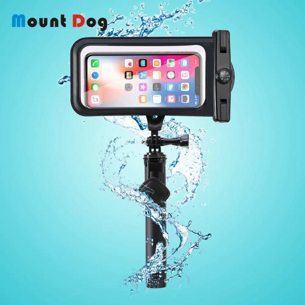 

Waterproof Phone Case Cover Bag With Remote Control Wireless Bluetooth Extended Selfie Stick Tripod For iPhone Xiaomi Cellphone